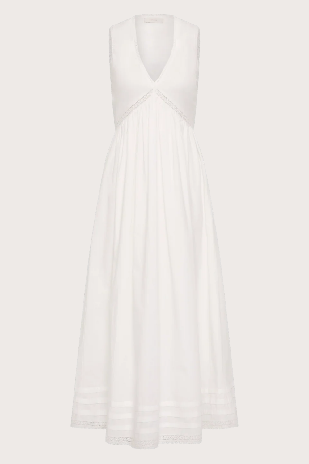 Fiora Midi Dress in Lace White