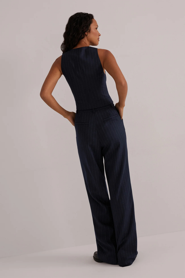 The Favorite Pant in Navy Pinstripe