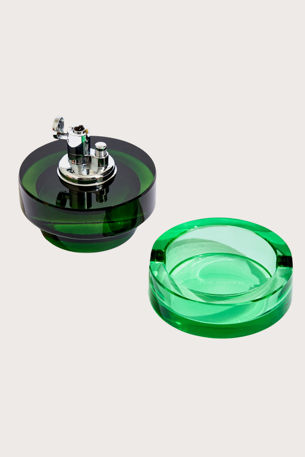 Glass Tabletop Lighter in Grass Green