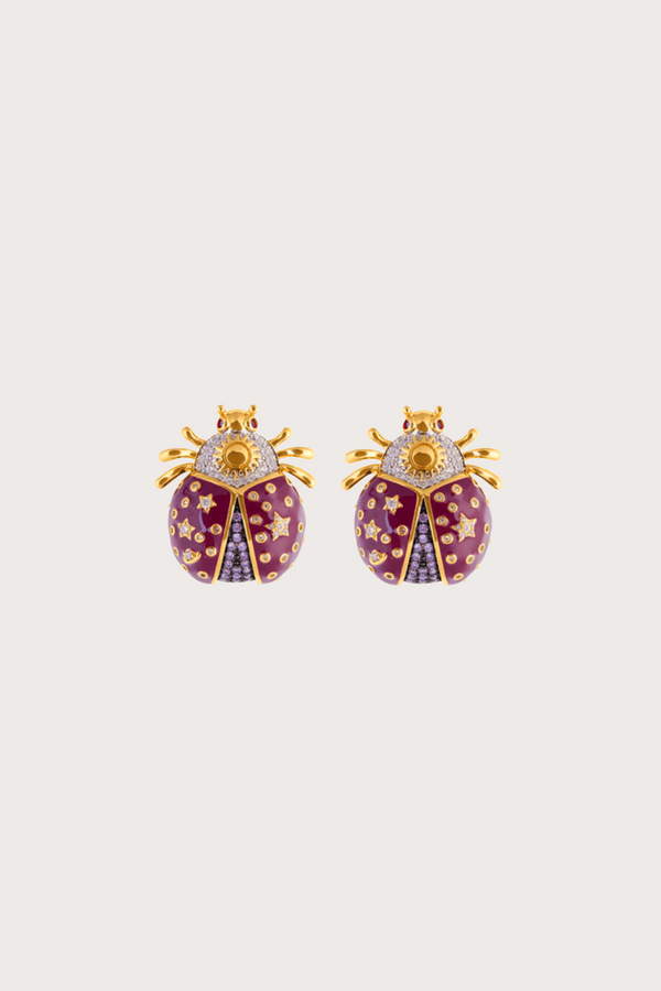 Royal Thoth Burgundy Stud Earrings