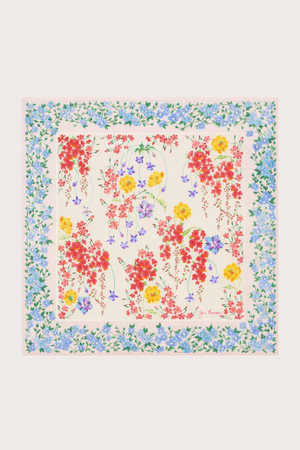 Scent Flowers Pink Blue Handkerchief