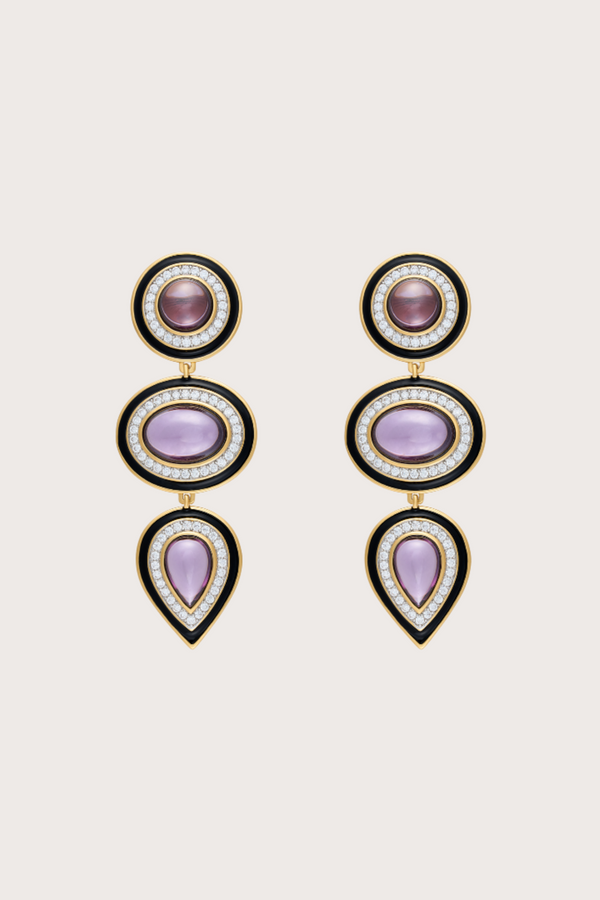 Halo Misi Amethyst Chandelier Earrings