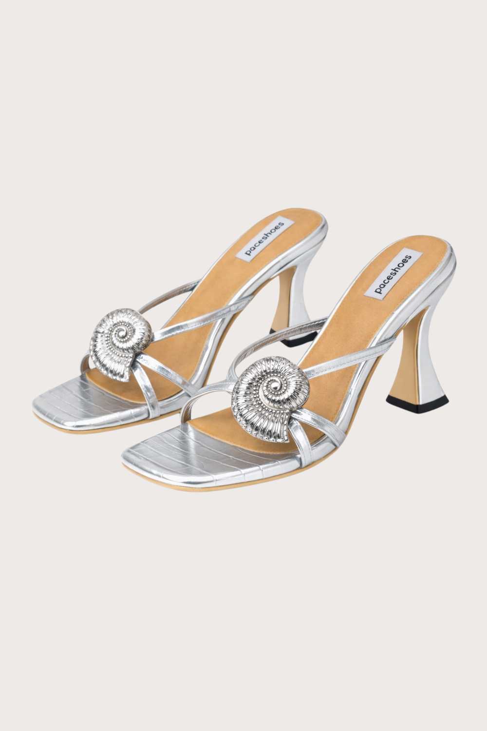 Garden Series Sandals in Coral Silver Croc