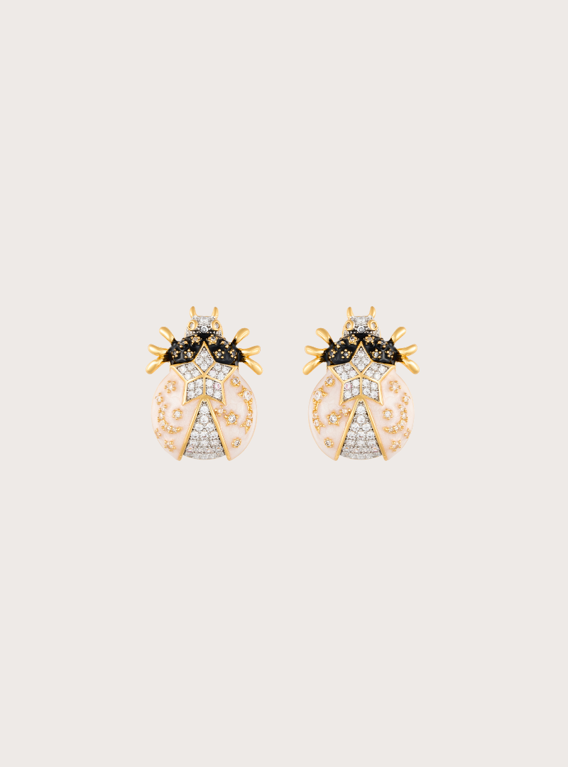 Thea Stud Pearl Black Earrings