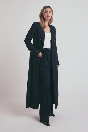 The Favorite Pant in Navy Pinstripe