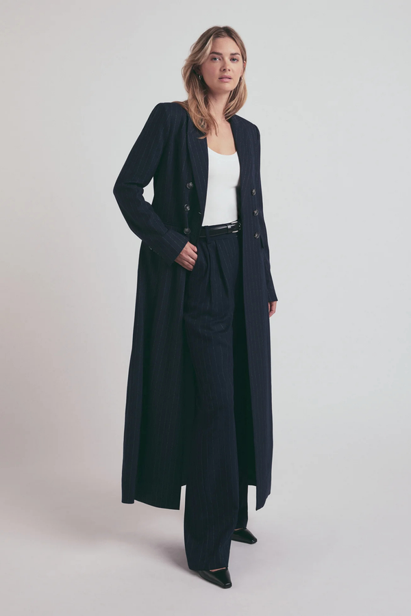 The Favorite Pant in Navy Pinstripe