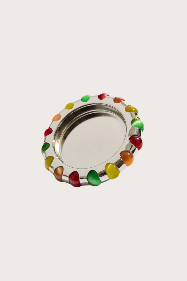 Rainbow Marbles Dish in Silver