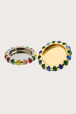 Rainbow Marbles Dish in Silver