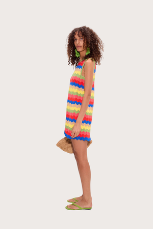 Moji Wave Mini Dress in Tropical Wave