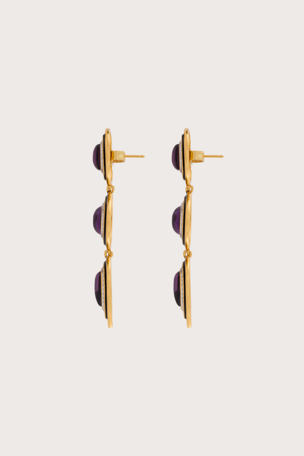 Halo Misi Amethyst Chandelier Earrings