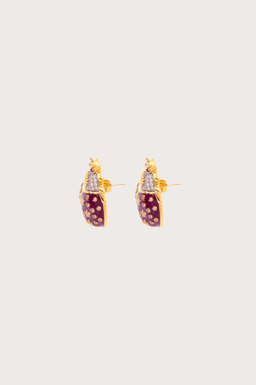Royal Thoth Burgundy Stud Earrings