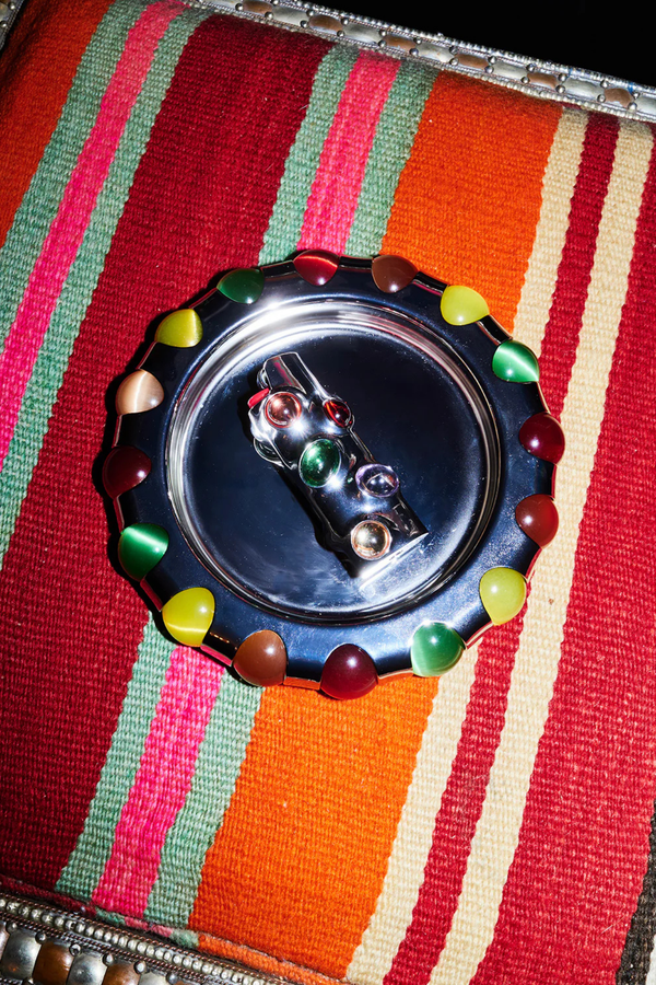 Rainbow Marbles Dish in Silver