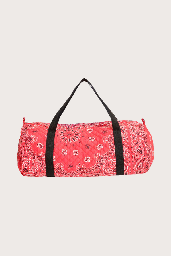 Bandana Quilted Bowler Bag - Red