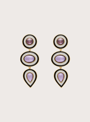 Halo Misi Amethyst Chandelier Earrings