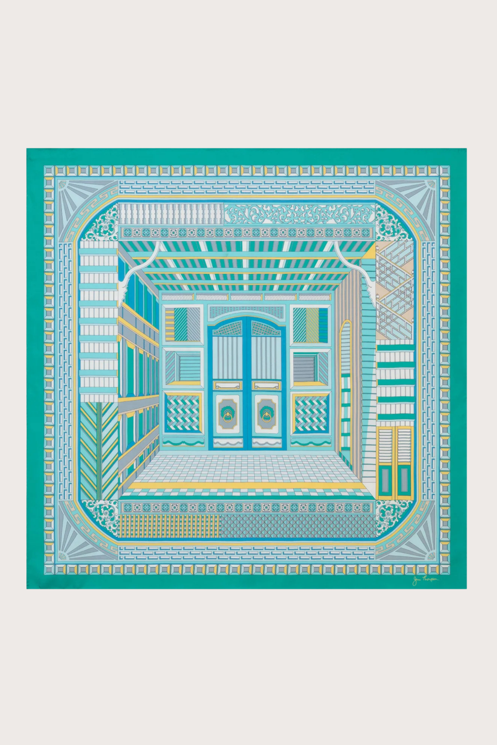 Shape of Jim Thompson House Silk Scarf in Green