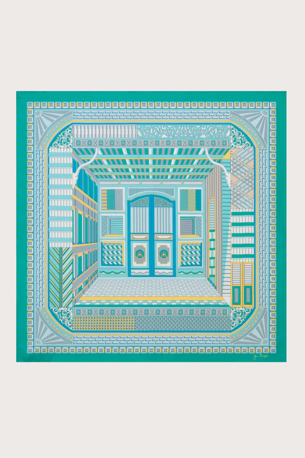 Shape of Jim Thompson House Silk Scarf in Green
