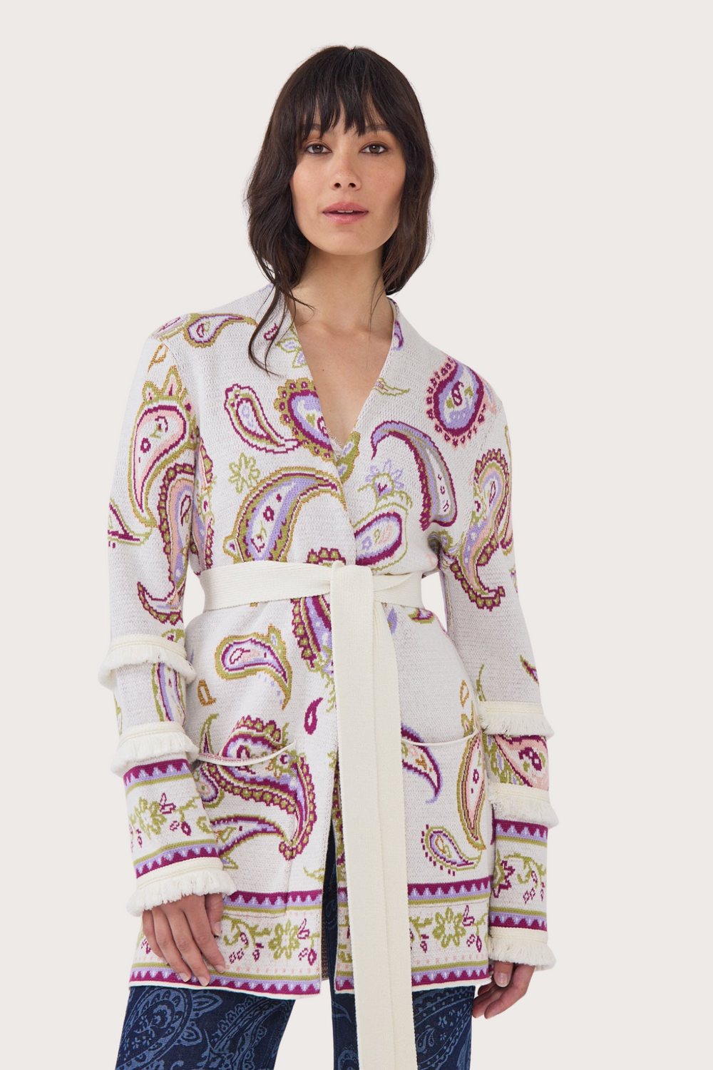 Jimi Jude Jacquard Cardigan Cream
