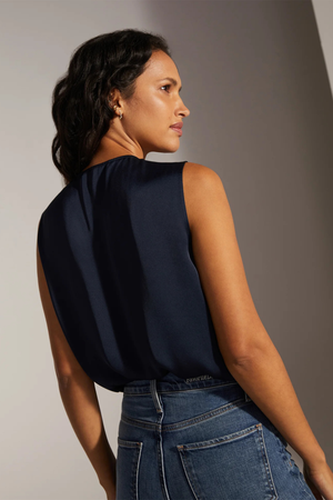 The Sleeveless Date Blouse in Navy