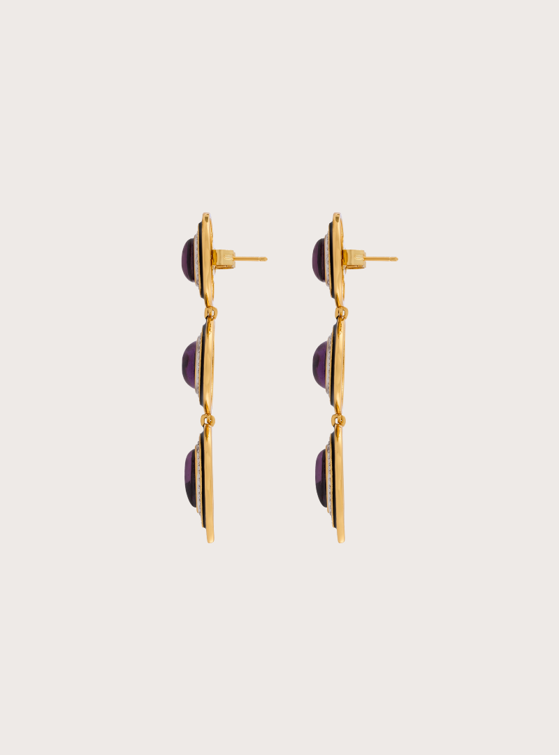 Halo Misi Amethyst Chandelier Earrings