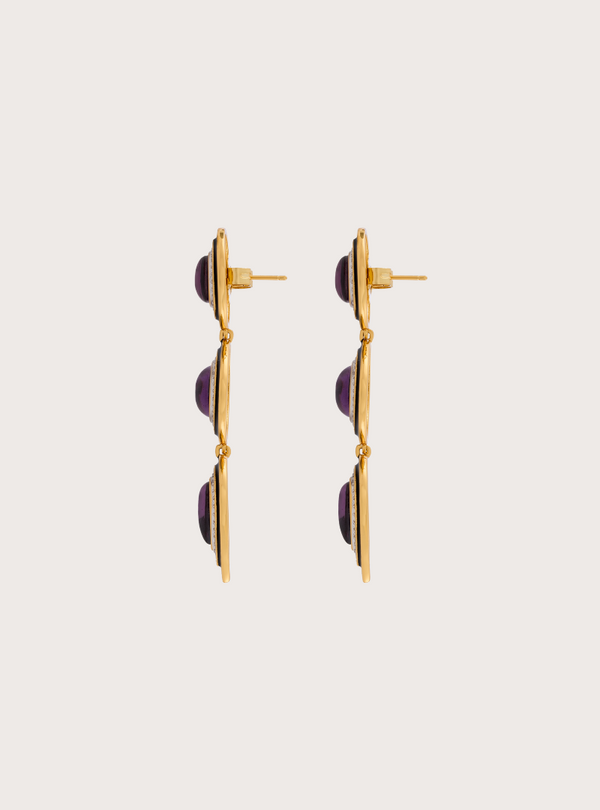 Halo Misi Amethyst Chandelier Earrings