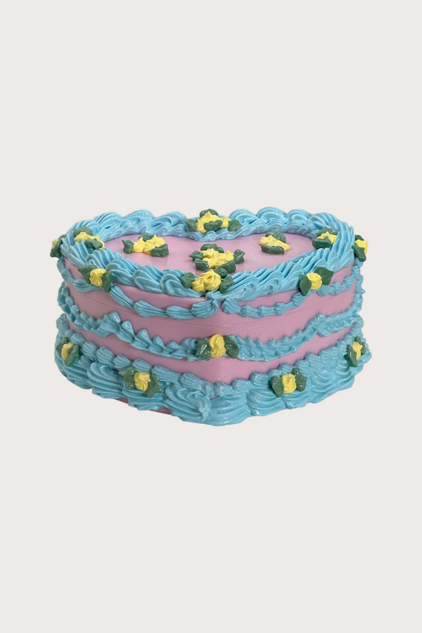 Frosted Heart Shape Jewelry Box in Blue