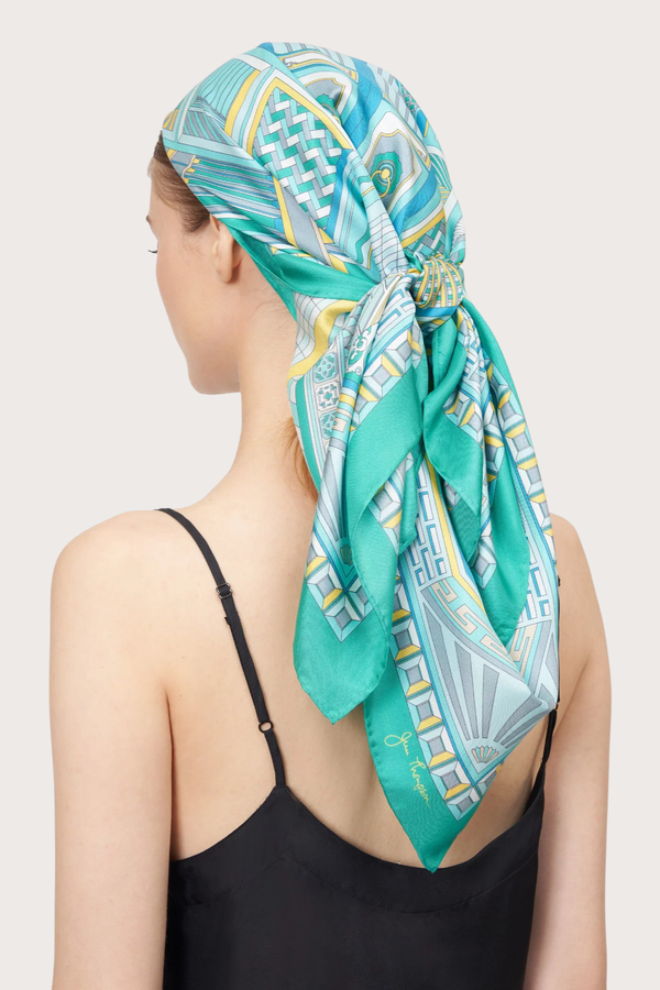 Shape of Jim Thompson House Silk Scarf in Green