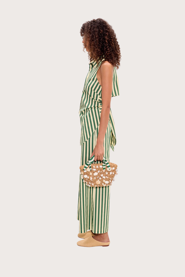 Loch Sleeveless Poplin Button Up in Gummy Green