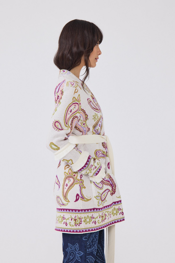 Jimi Jude Jacquard Cardigan Cream