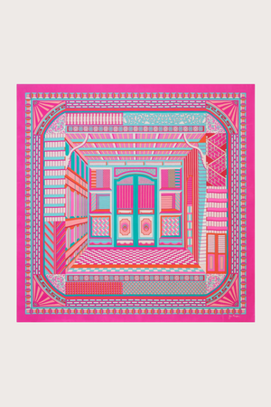 Shape of Jim Thompson House Pink Silk Scarf