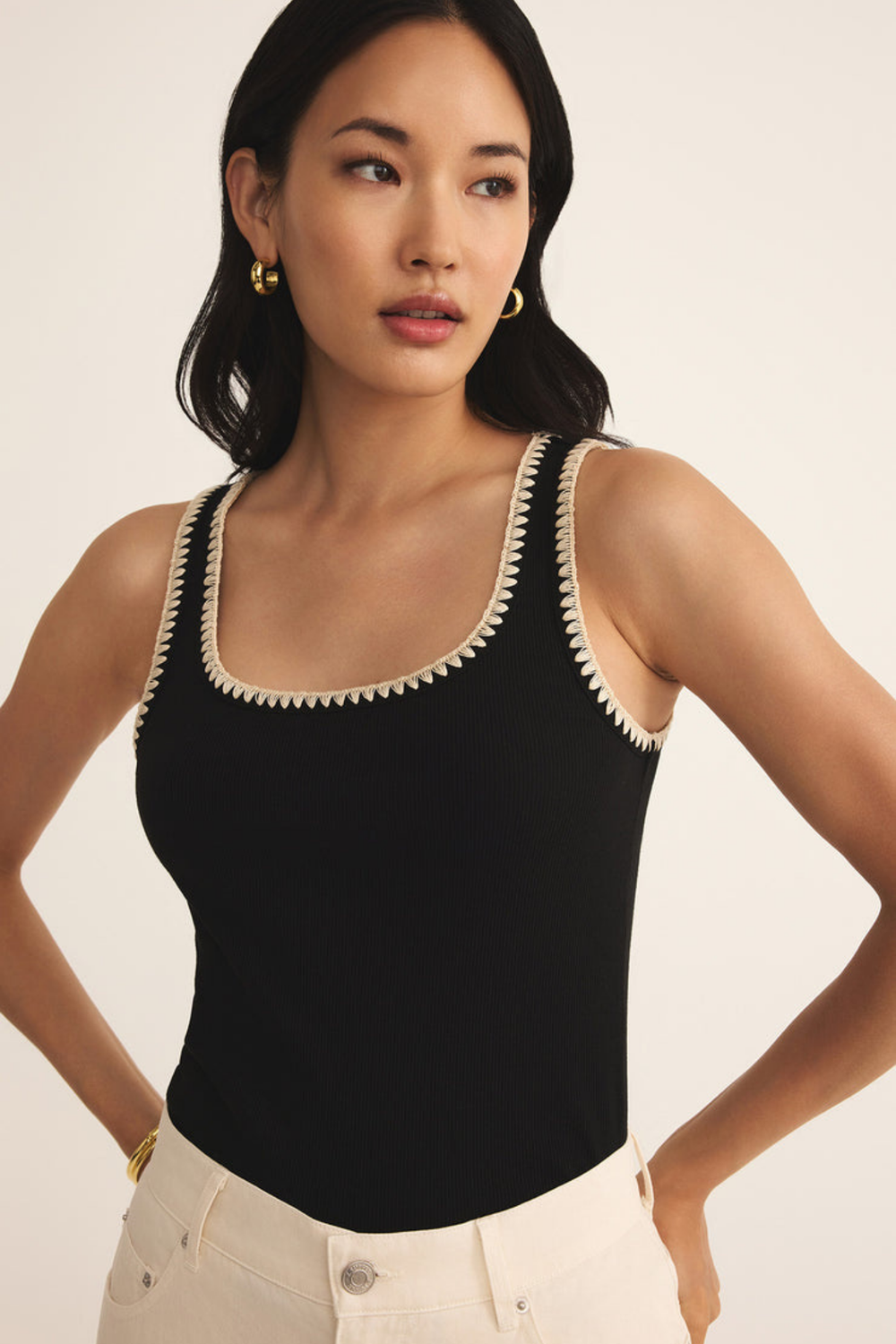 Jaidynn Rib Tank - Black