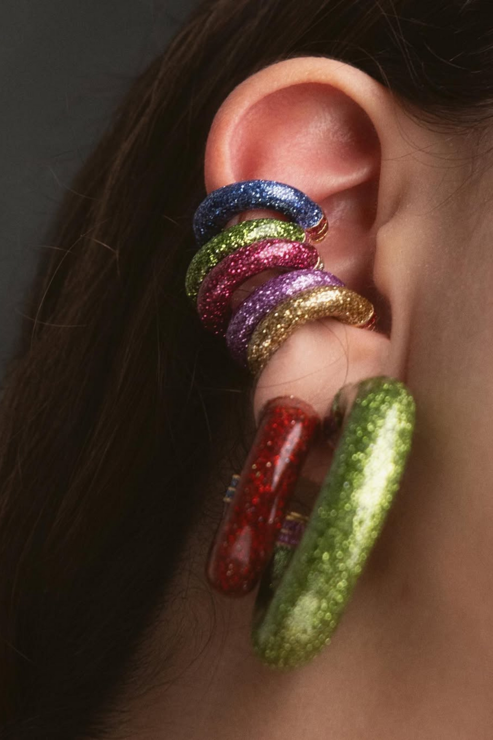 Earcuff Orbit Mini Glitter - Fucsia