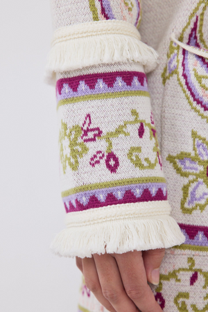 Jimi Jude Jacquard Cardigan Cream