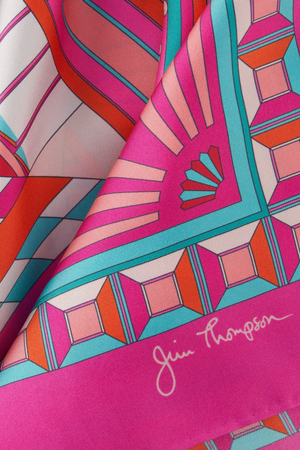 Shape of Jim Thompson House Pink Silk Scarf