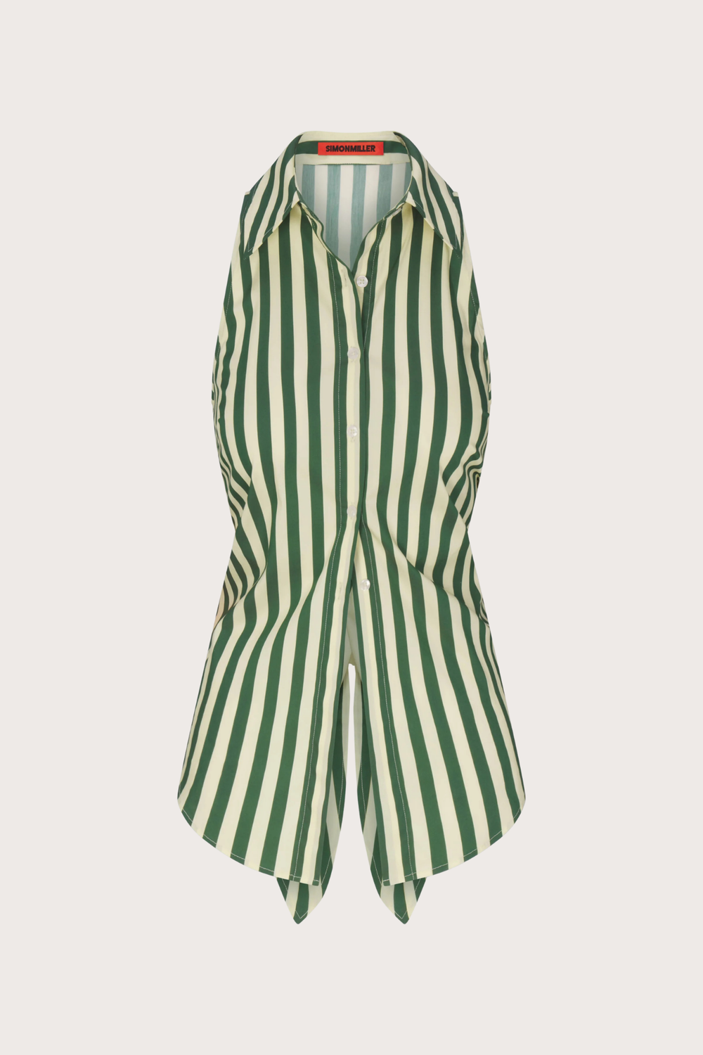 Loch Sleeveless Poplin Button Up in Gummy Green