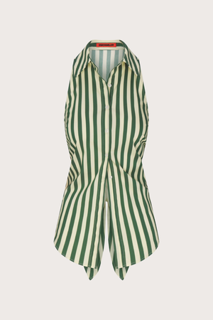 Loch Sleeveless Poplin Button Up in Gummy Green