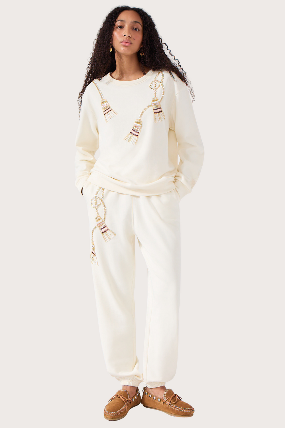 Tassel Beaded Sweatpants