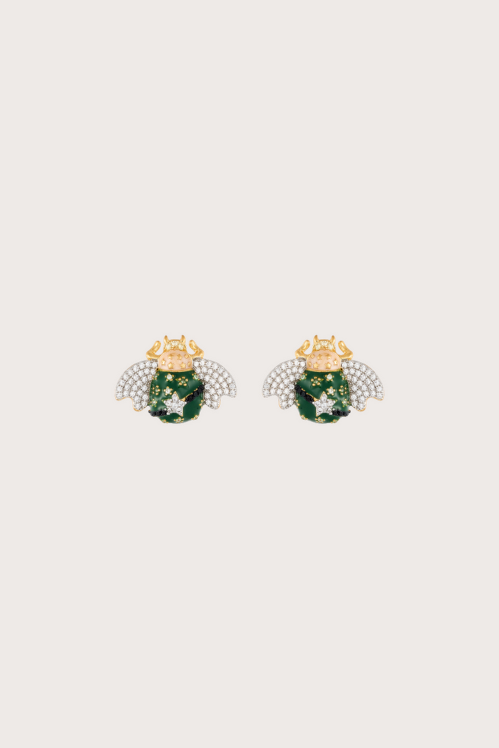 Mini Ibis Green Pearl Studd Earrings