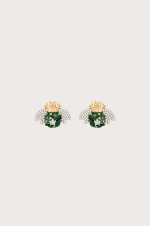 Mini Ibis Green Pearl Studd Earrings