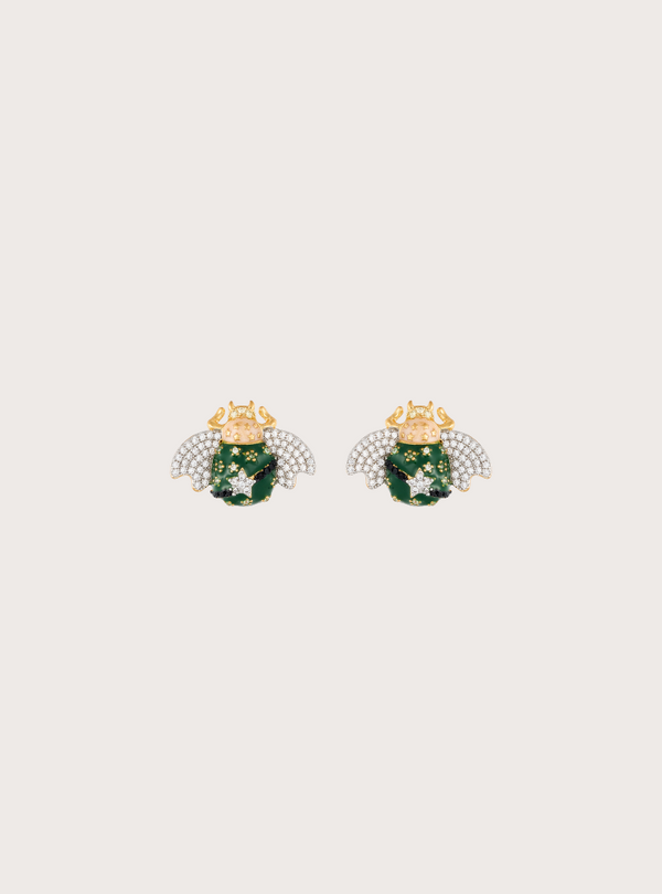 Mini Ibis Green Pearl Studd Earrings