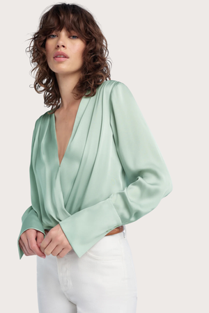 The Date Blouse in Light Sage