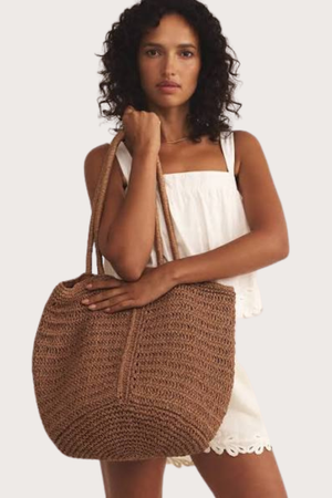 Las Lomas Straw Bag in Brown