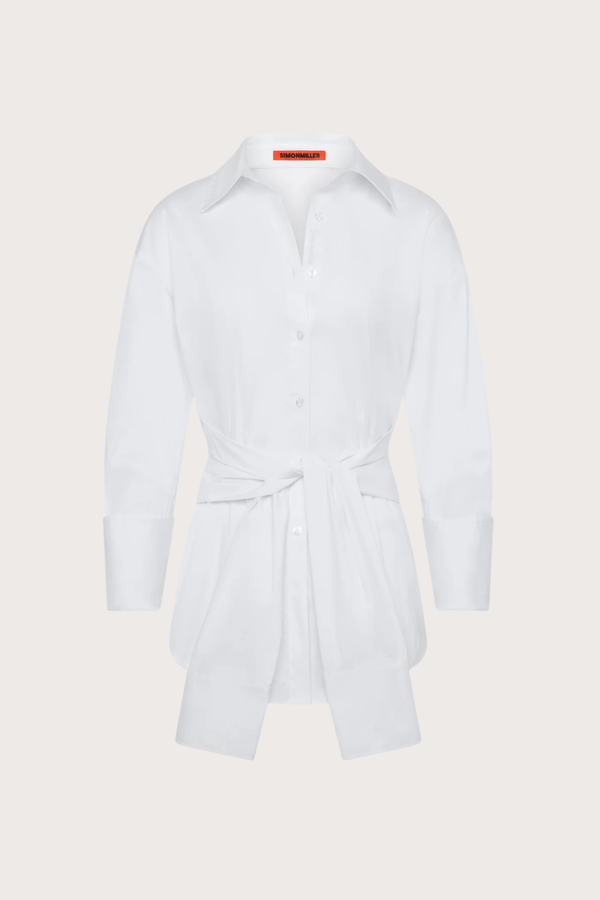Inna Poplin Top - Macadamia