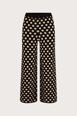 Jarber Knit Pant - Black/Tan Polka Dot