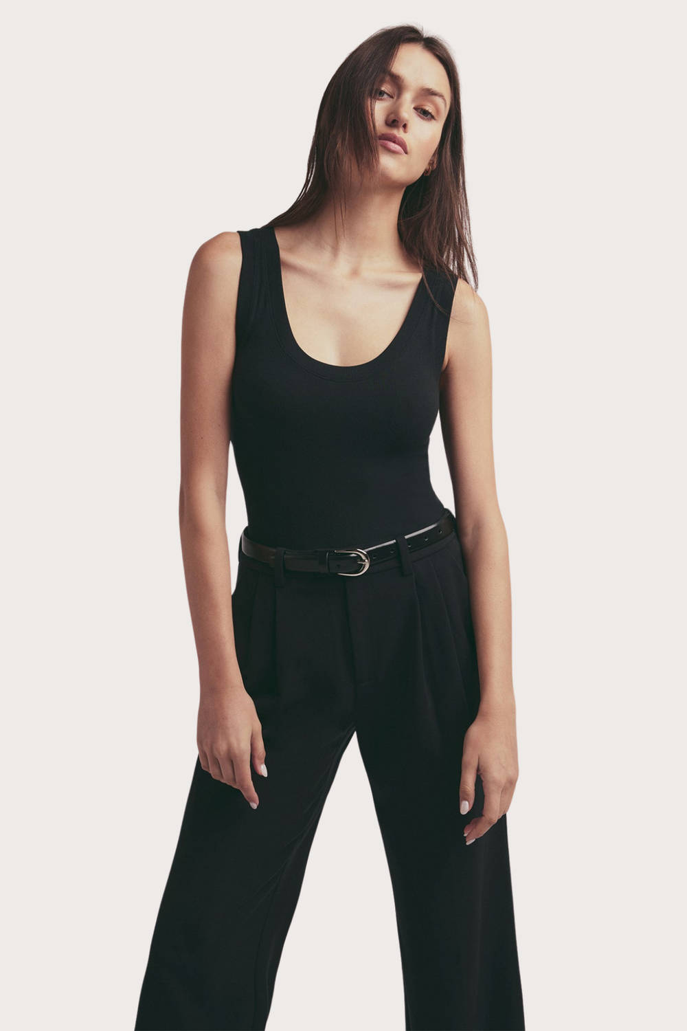 The Ribbed Tank in Black
