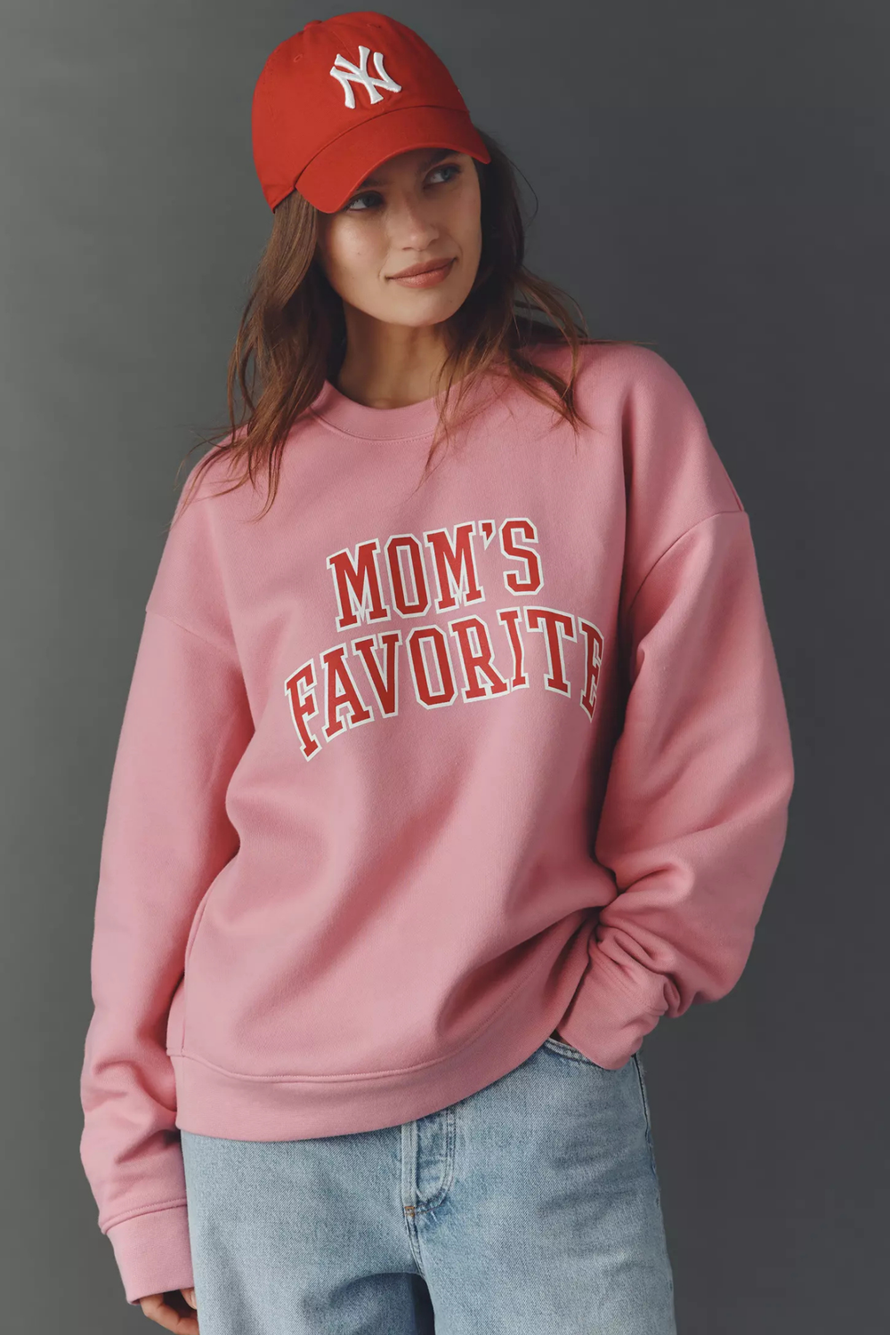 The Mom's Favorite Sweatshirt in Deep Cherry