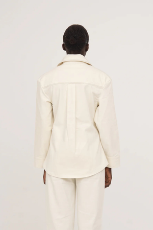 Agenda Cream Fitted Denim Over Shirt