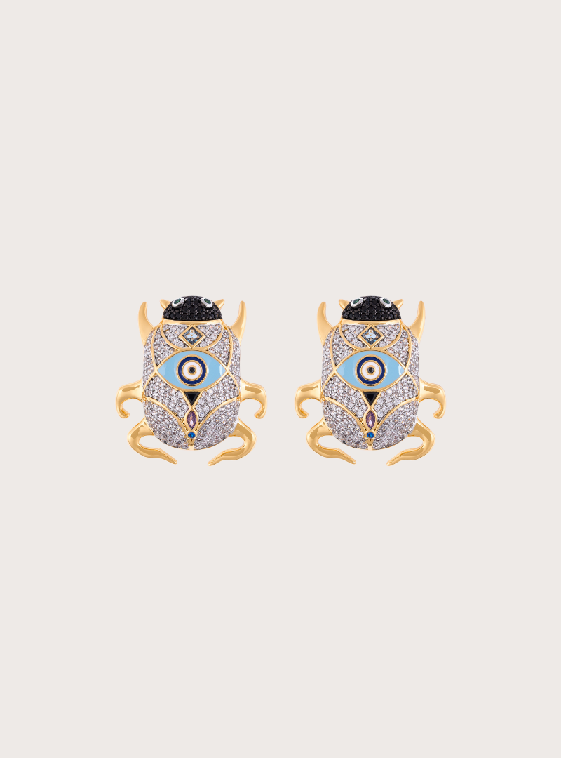 Delirio Anka Crystal Acqua Stud Earrings