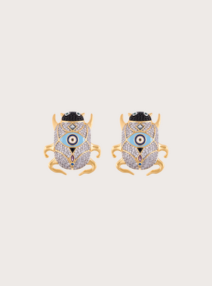 Delirio Anka Crystal Acqua Stud Earrings