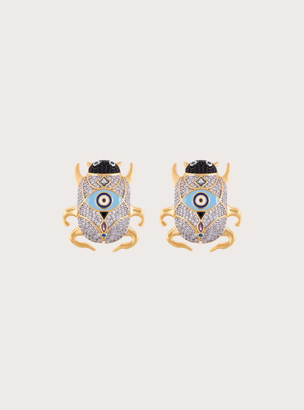Delirio Anka Crystal Acqua Stud Earrings