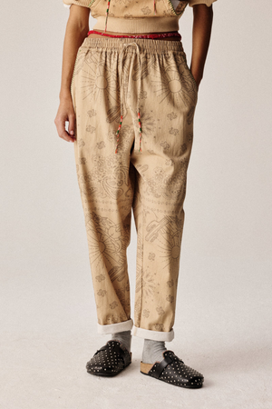 Chino Pants Print Beige